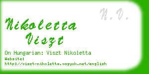 nikoletta viszt business card